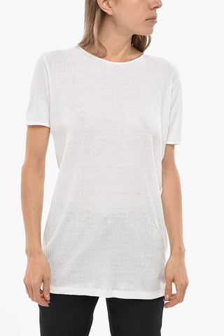 Solid Color Ribbed T-Shirt