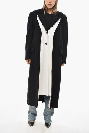 Cashmere-Blend Coat with Double-Faced Lapel