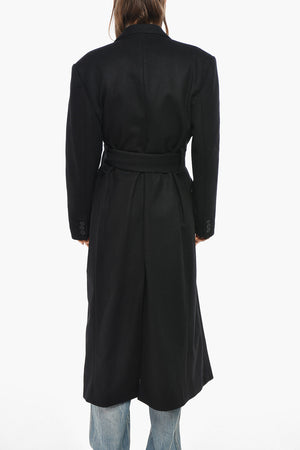 Cashmere-Blend Coat with Double-Faced Lapel