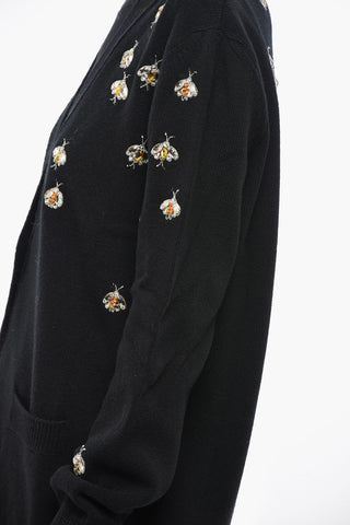 Pure Wool BEE Cardigan with Rhinestones