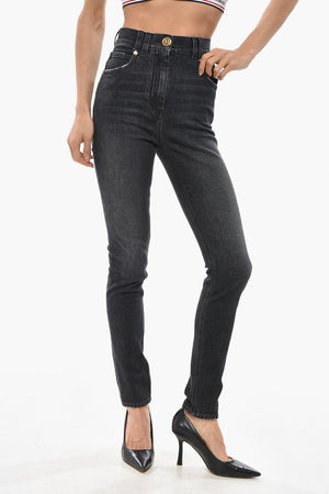 Skinny Jeans mit hoher Taille 12cm