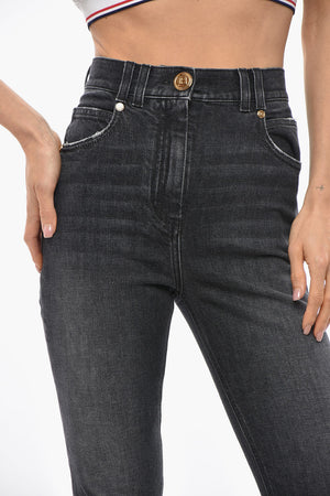 Skinny Jeans mit hoher Taille 12cm