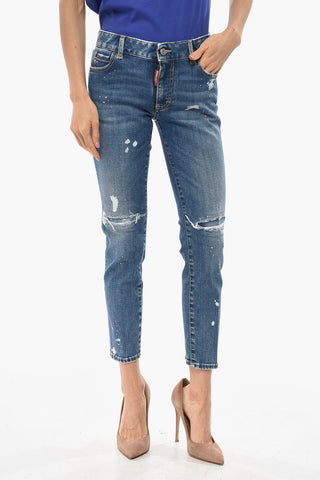 Jeans Cropped-Fit TWIGGY verziert mit Strass 15 cm