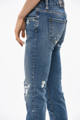 Jeans Cropped-Fit TWIGGY verziert mit Strass 15 cm