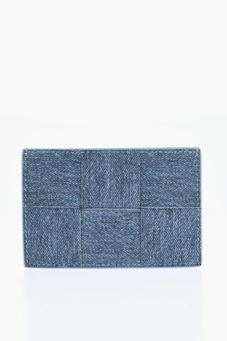 Portacarte in Cotone Effetto Denim 