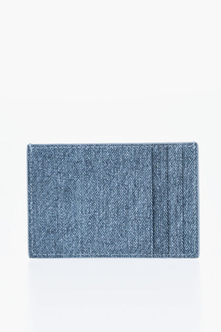 Portacarte in Cotone Effetto Denim 