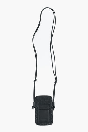 Woven Leather Phone Case with Neck Strap and Card Holder