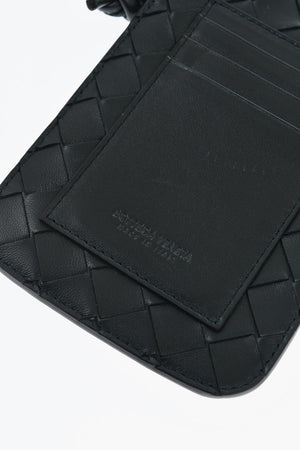Woven Leather Phone Case with Neck Strap and Card Holder