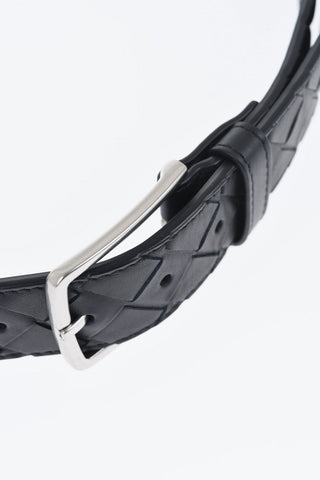 Cintura in Pelle Intrecciata 35mm