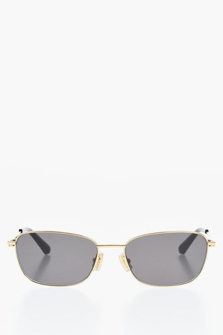 Oval Sunglasses with Gold-Frame Temples