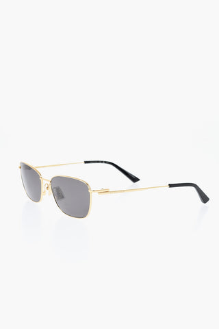 Oval Sunglasses with Gold-Frame Temples