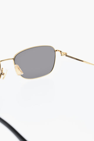 Oval Sunglasses with Gold-Frame Temples