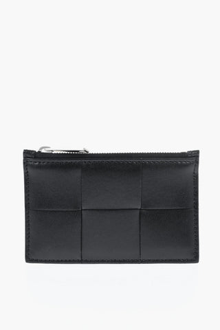 Braided Leather Card Holder With Zip