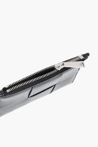 Braided Leather Card Holder With Zip