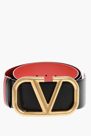 Leather Belt with Gold Finish Maxi Buckle 70mm