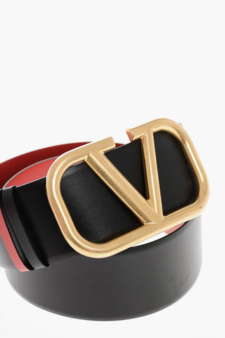Leather Belt with Gold Finish Maxi Buckle 70mm