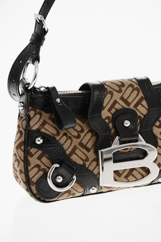 Canvas Mini Bag with All-Over Monogram and Leather Trims