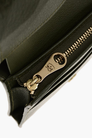 Portafoglio in Pelle Martellata con Zip