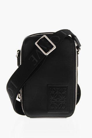 Leather Mini Crossbody Bag with Ton On Ton Logo