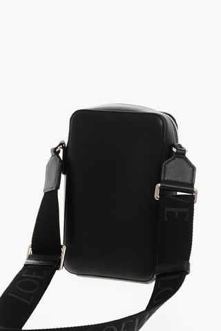 Leather Mini Crossbody Bag with Ton On Ton Logo