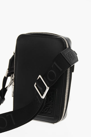 Leather Mini Crossbody Bag with Ton On Ton Logo
