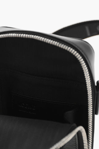 Leather Mini Crossbody Bag with Ton On Ton Logo