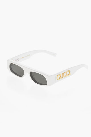 Occhiali da Sole Ovali con Maxi Logo in Rilievo