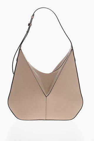 Schultertasche Aus Genarbtem Leder Mit Reißverschluss