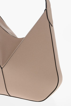 Schultertasche Aus Genarbtem Leder Mit Reißverschluss