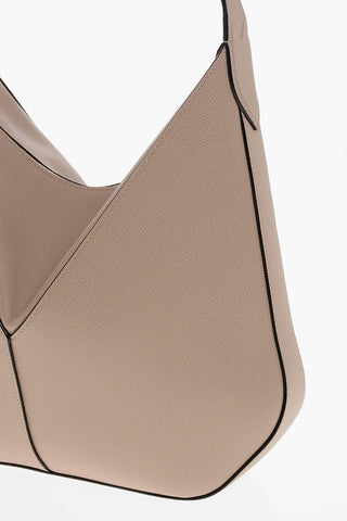 Schultertasche Aus Genarbtem Leder Mit Reißverschluss