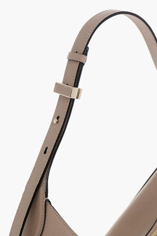 Schultertasche Aus Genarbtem Leder Mit Reißverschluss