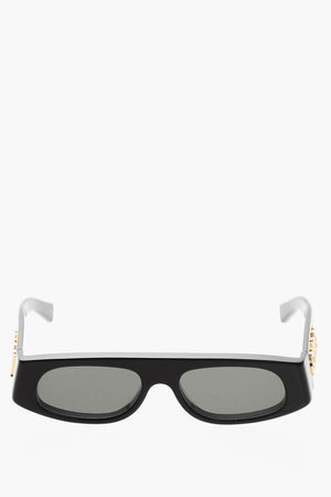 Ovale Sonnenbrille mit Maxi-Logo in Relief