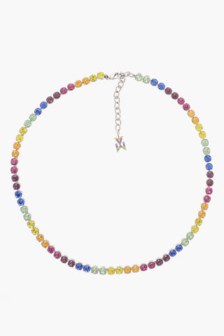 Multicolor Rhinestoned RAINBOW Tennis Choker