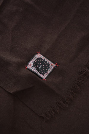 Solid-Color Wool Scarf With Fringes