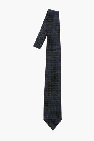 Silk Tie with Geometric Pattern