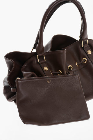 Leather ABBEY Bag with Drawstring