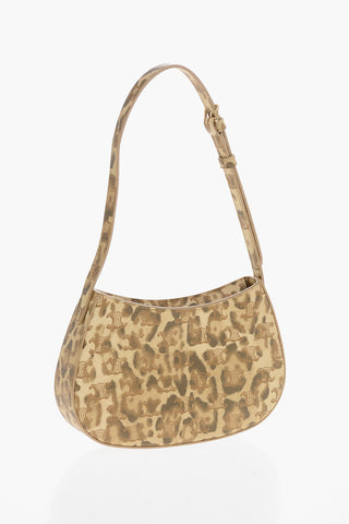 Schultertasche CLAUDE aus Leder mit Animalier-Muster