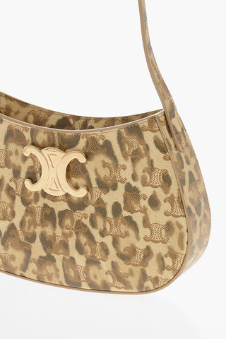 Schultertasche CLAUDE aus Leder mit Animalier-Muster