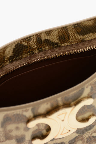 Schultertasche CLAUDE aus Leder mit Animalier-Muster