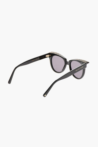 Cat-Eye-Sonnenbrille Einfarbig mit Glitzerdetails