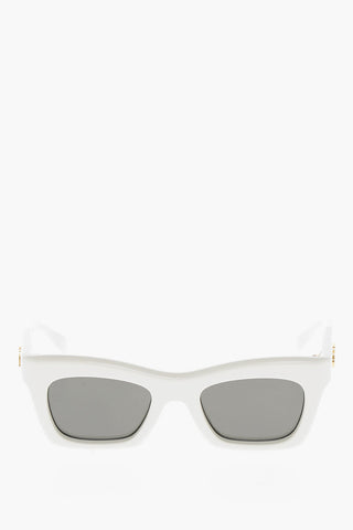 Solid-Color Sunglasses with Gold Logo