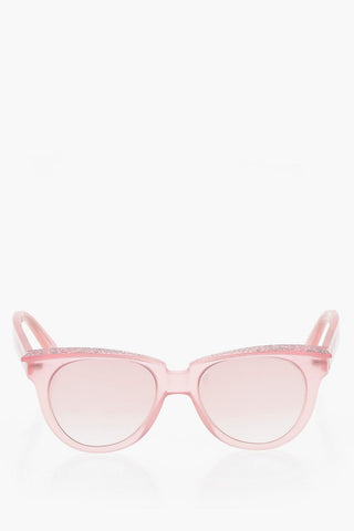 Cat-Eye-Sonnenbrille Einfarbig mit Glitzerdetails