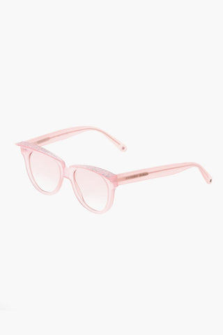 Cat-Eye-Sonnenbrille Einfarbig mit Glitzerdetails