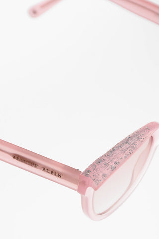 Cat-Eye-Sonnenbrille Einfarbig mit Glitzerdetails