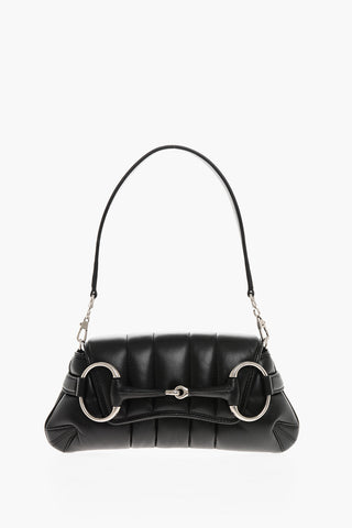 Quilted Leather Bag G-HORSEBIT with Removable Shoulder Strap