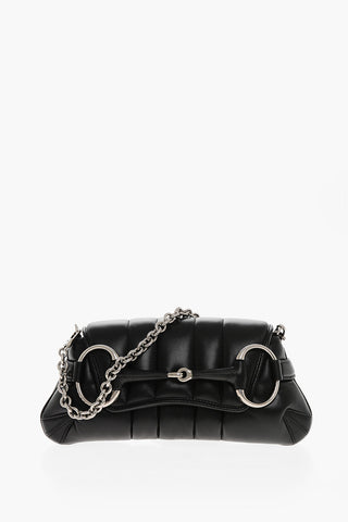 Quilted Leather Bag G-HORSEBIT with Removable Shoulder Strap