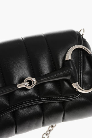 Quilted Leather Bag G-HORSEBIT with Removable Shoulder Strap