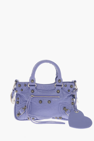 Crinkled Leather LE CITY Shoulder Bag with Metal Details