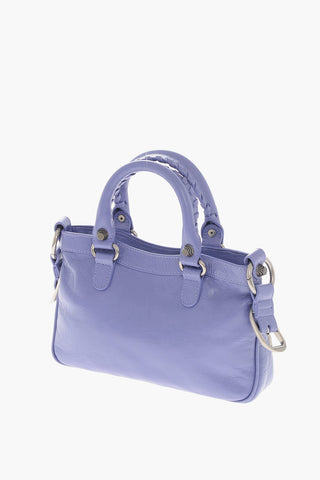 Crinkled Leather LE CITY Shoulder Bag with Metal Details