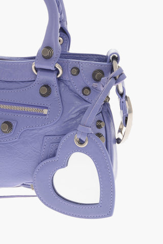 Crinkled Leather LE CITY Shoulder Bag with Metal Details